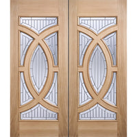 Majestic External Oak Door Pair - Zinc Bevel Clear Tri Glazing