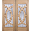 Majestic External Oak Door Pair - Zinc Bevel Clear Tri Glazing