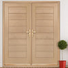 Modena External Oak Double Door and Frame Set