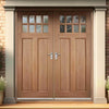Chigwell Hardwood Double Door and Frame Set - Clear Toughened Double Glazing