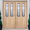 Salisbury External Oak Double Door and Frame Set - Semi Obscure Zinc Double Glazing, From LPD Joinery