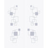 Double Glass Sliding Door - Geometric Pattern 8mm Obscure Glass - Clear Printed Design with Elegant Track