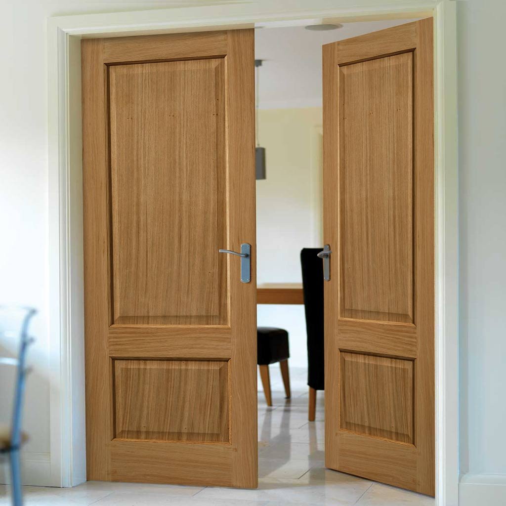 J B Kind Trent Oak Fire Door Pair - 30 Minute Fire Rated