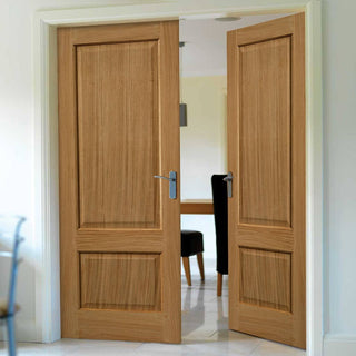 Image: J B Kind Trent Oak Fire Door Pair - 30 Minute Fire Rated