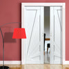 Calypso Aurora Shaker Double Evokit Pocket Doors - White Primed