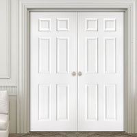 Washington Solid Grained 6 Panel PVC Door Pair