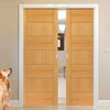 Sirocco Oak Double Evokit Pocket Doors - Prefinished