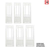 Downham Door Pair - Bevelled Clear Glass - White Primed
