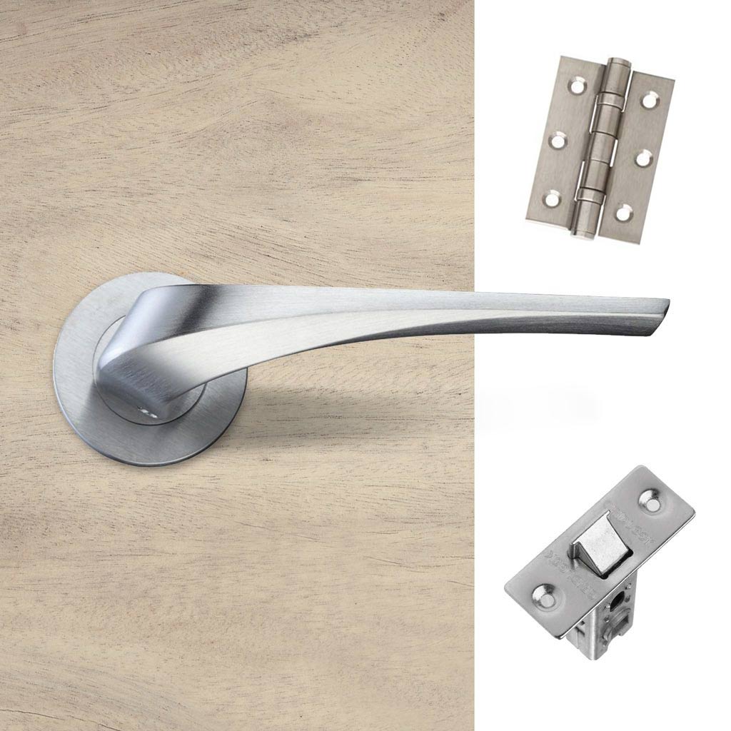 Draco Door Handle Pack - Satin Chrome