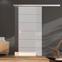 Single Glass Sliding Door - Drem 8mm Obscure Glass - Clear Printed Design - Planeo 60 Pro Kit