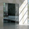 Drem 8mm Clear Glass - Obscure Printed Design - Double Absolute Pocket Door