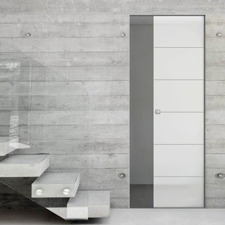 Image: Drem 8mm Obscure Glass - Obscure Printed Design - Single Absolute Pocket Door