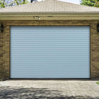 Image: Gliderol Electric Insulated Roller Garage Door from 2911 to 3359mm Wide - Duck Egg Blue