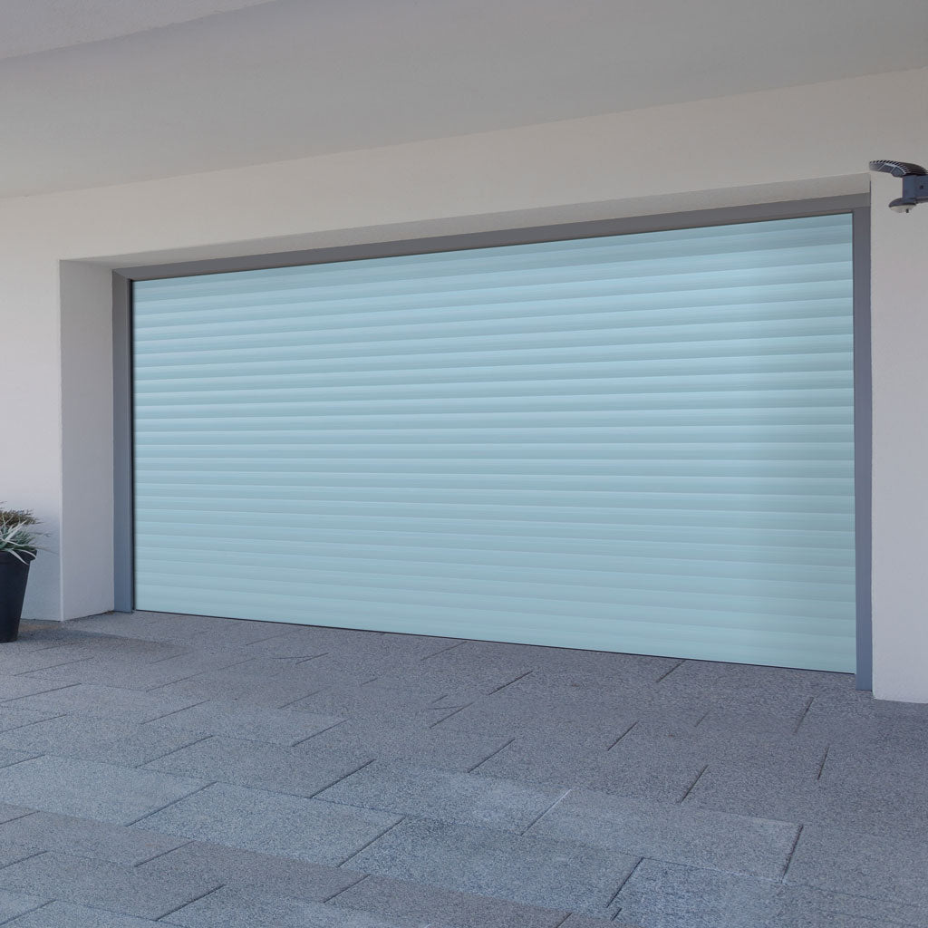 Gliderol Electric Insulated Roller Garage Door from 4711 to 5320mm Wide - Duck Egg Blue