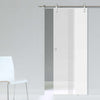 Single Glass Sliding Door - Solaris Tubular Stainless Steel Sliding Track & Duns 8mm Obscure Glass - Obscure Printed Design