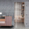 Duns 8mm Clear Glass - Obscure Printed Design - Single Absolute Pocket Door