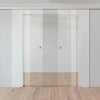 Double Glass Sliding Door - Duns 8mm Clear Glass - Obscure Printed Design - Planeo 60 Pro Kit