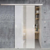 Single Glass Sliding Door - Duns 8mm Obscure Glass - Clear Printed Design - Planeo 60 Pro Kit