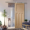 Sirius Tubular Stainless Steel Sliding Track & DX 1930'S Oak Panel Door - Prefinished