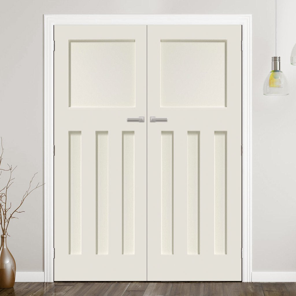 Prefinished DX 1930's Panel Door Pair - Choose Your Colour