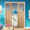 Bespoke DX Oak 1930's Style Glazed Double Pocket Door