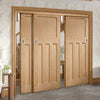 Bespoke Thruslide DX 1930's Oak Panel - 3 Sliding Doors and Frame Kit