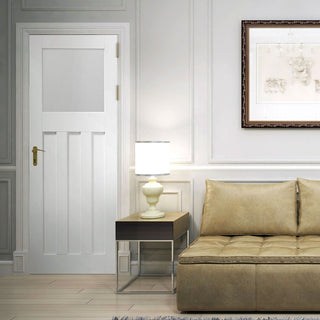 Image: 1930 style period white glazed door
