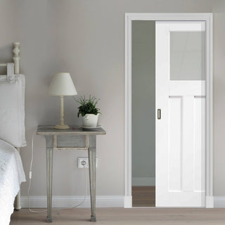 Image: DX 1930's  Single Evokit Pocket Door - Frosted Glass