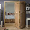 Two Folding Doors & Frame Kit - DX 1930'S Oak Panel 2+0 - Prefinished