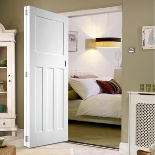Image: Two Folding Doors & Frame Kit - DX30's 2+0 Folding Panel Door - White Primed
