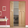 Bespoke DX Oak 1930's Style Glazed Double Frameless Pocket Door