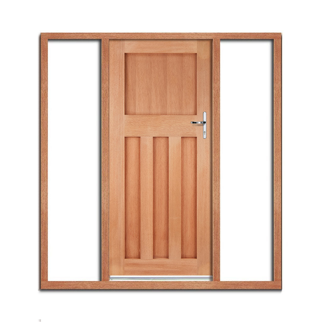 DX30's Style External Hardwood Door and Frame Set - Two Unglazed Side Screens, From LPD Joinery