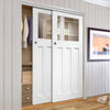 Bespoke Thruslide DX 1930's Glazed 2 Door Wardrobe and Frame Kit - White Primed