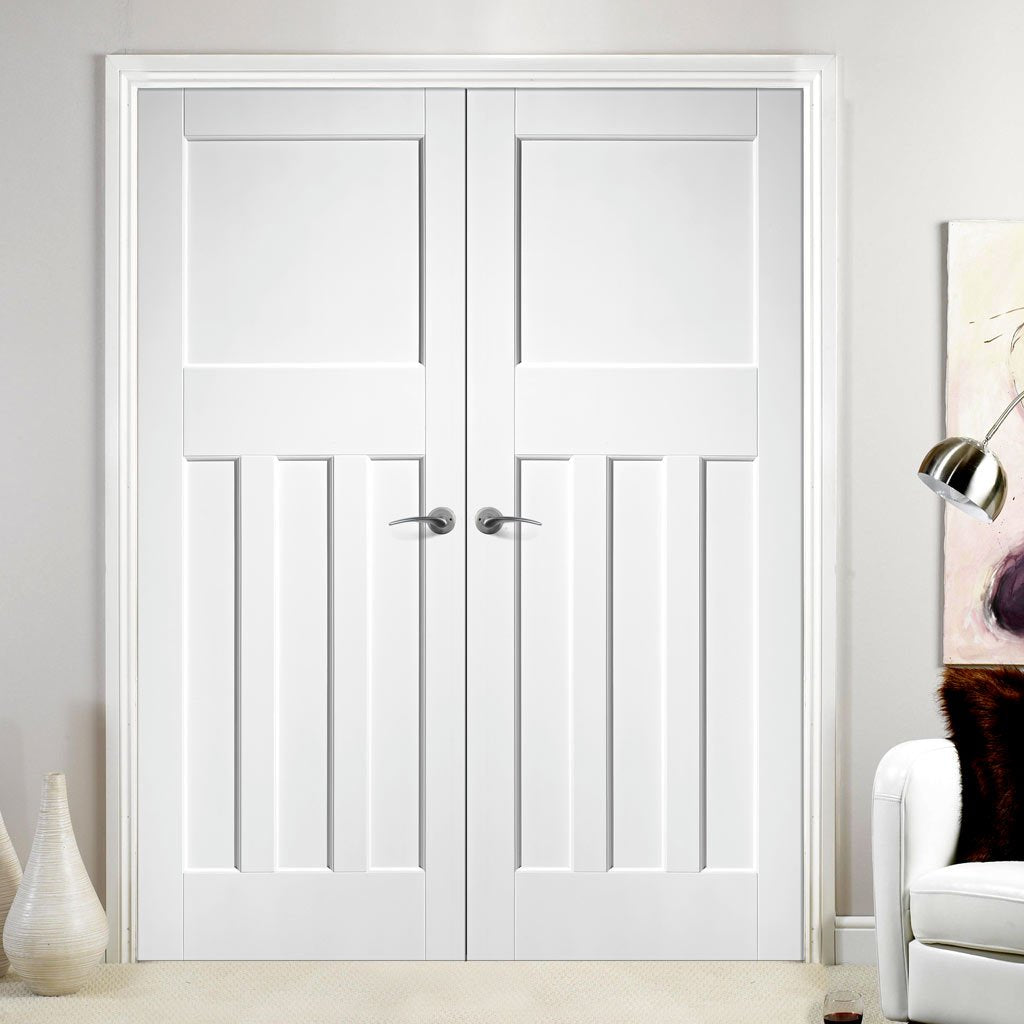 LPD Joinery DX30's Panel Fire Door Pair - 30 Minute Fire Rated - White Primed