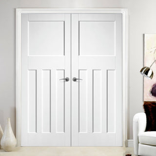 Image: LPD Joinery DX30's Panel Fire Door Pair - 30 Minute Fire Rated - White Primed