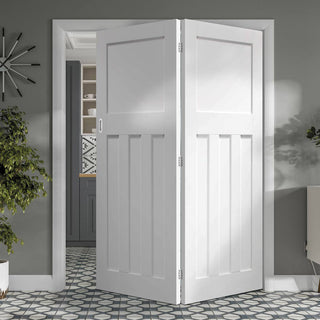 Image: Two Folding Doors & Frame Kit - DX 1930's Panel 2+0 - White Primed