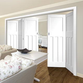 Image: Five Folding Doors & Frame Kit - DX30's 3+2 Folding Panel Door - White Primed