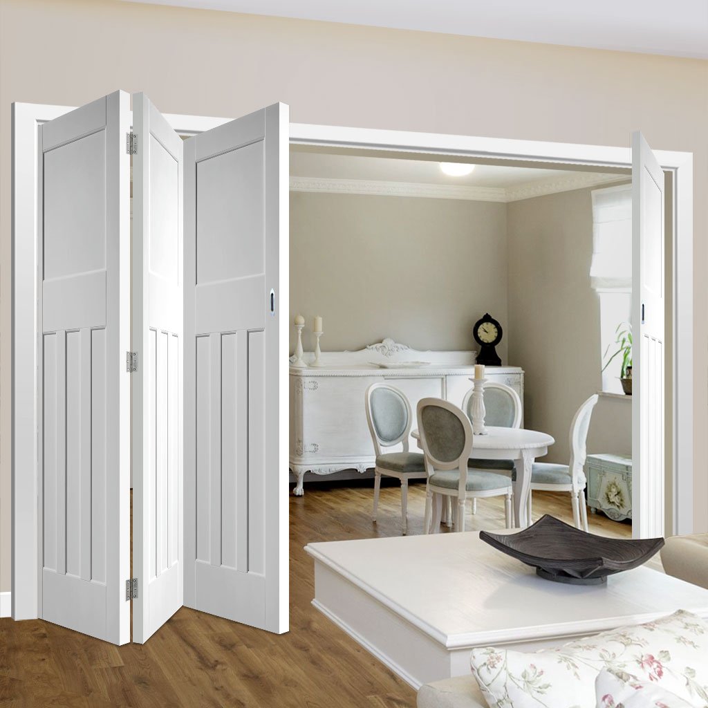 Four Folding Doors & Frame Kit - DX30's 3+1 Folding Panel Door - White Primed