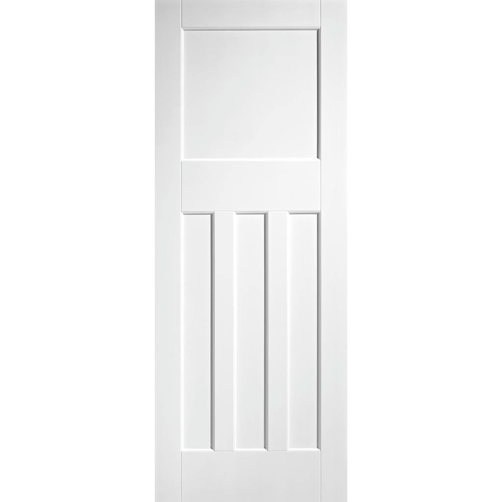 LPD Joinery White Fire Door, DX 30's Shaker Panelled Door - 1/2 Hour Rated - White Primed