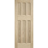 Minimalist Wardrobe Door & Frame Kit - Four DX 60's Nostalgia Oak Panel Doors - Unfinished