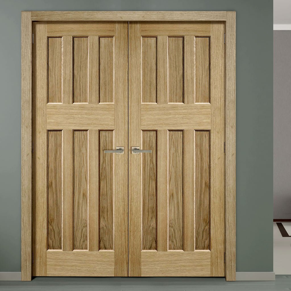 DX 60's Nostalgia Oak Panel Door Pair