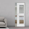 Eccentro White Absolute Evokit Pocket Door - Clear Glass - Prefinished