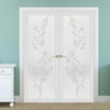 Eco-Urban Artisan Door Pair - Birch Tree 6mm Obscure Glass - Obscure Printed Design - 4 Premium Primed Colour Choices
