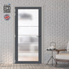 Artisan Solid Wood Internal Door - Drem 6mm Obscure Glass - Clear Printed Design - Eco-Urban® 6 Premium Primed Colour Choices