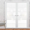 Artisan Solid Wood Internal Door Pair - Drem 6mm Obscure Glass - Obscure Printed Design - Eco-Urban® 6 Premium Primed Colour Choices