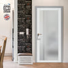 Artisan Solid Wood Internal Door - Gogar 6mm Obscure Glass - Clear Printed Design - Eco-Urban® 6 Premium Primed Colour Choices