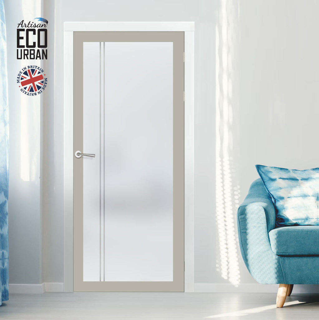 Artisan Solid Wood Internal Door - Gogar 6mm Obscure Glass - Obscure Printed Design - Eco-Urban® 6 Premium Primed Colour Choices