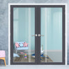 Eco-Urban Artisan Door Pair - Juniper 6mm Clear Glass - Obscure Printed Design - 4 Premium Primed Colour Choices