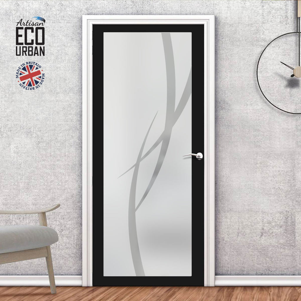 Artisan Solid Wood Internal Door - Stenton 6mm Obscure Glass - Obscure Printed Design - Eco-Urban® 6 Premium Primed Colour Choices