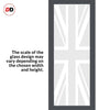 Artisan Solid Wood Internal Door Pair - Union Jack Flag 6mm Obscure Glass - Clear Printed Design - Eco-Urban® 6 Premium Primed Colour Choices